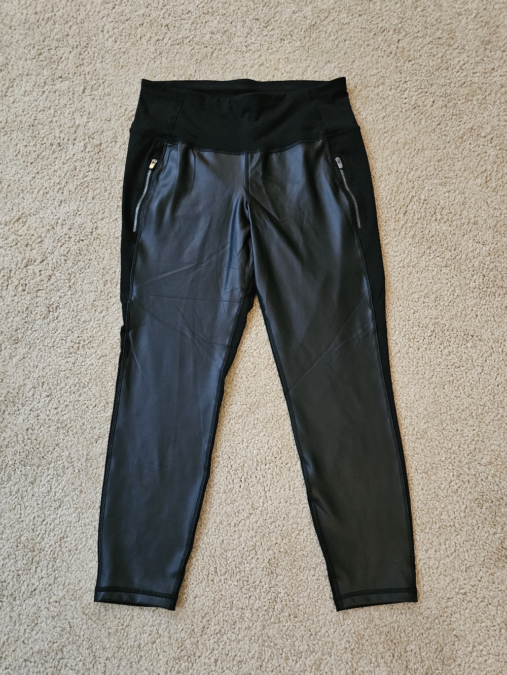 Old Navy Active Black Leggings with Zippers Women's Size Large L